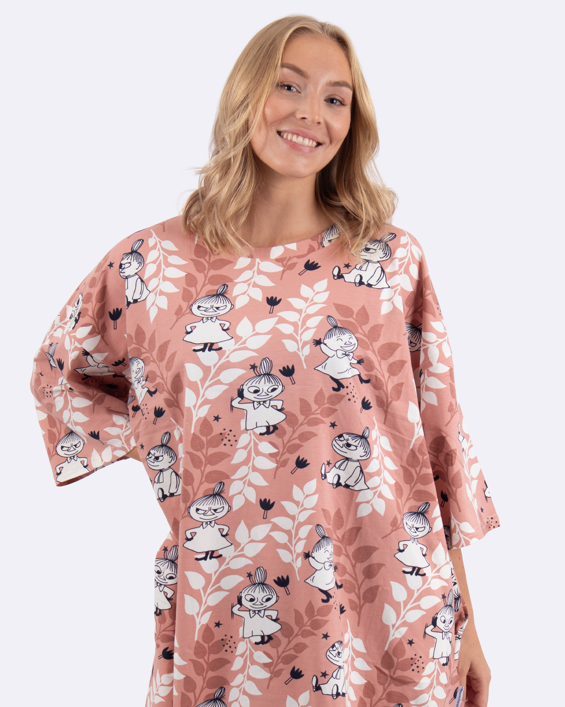 nonsji T-shirt met Lilla My in blushroze