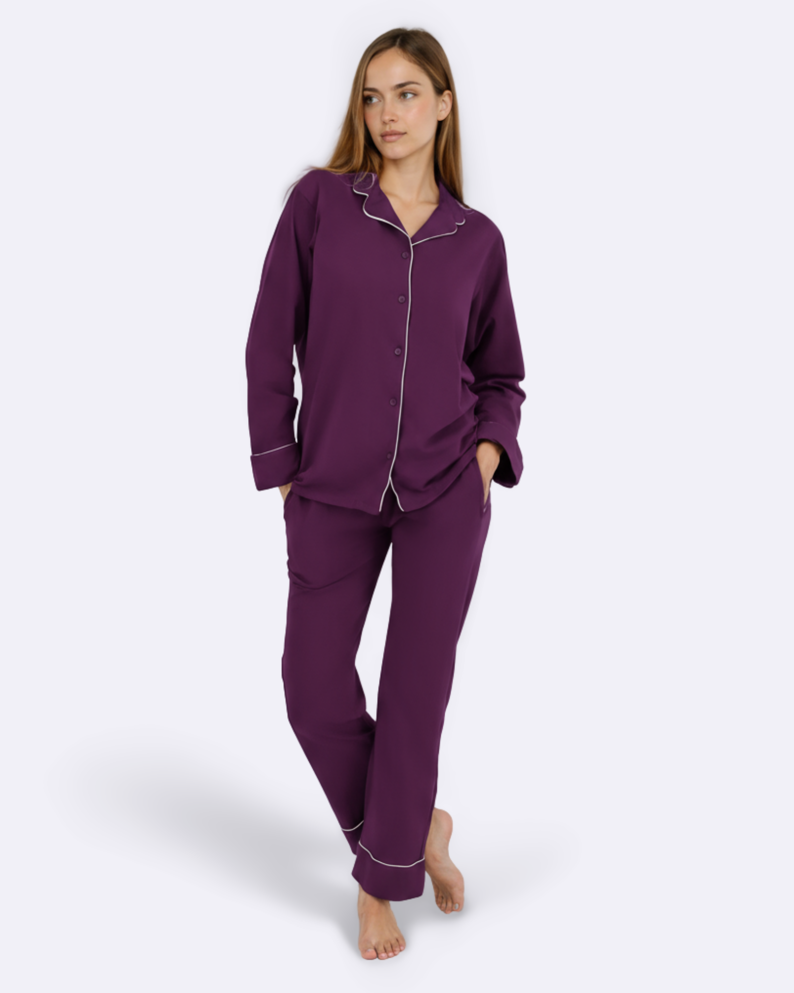Klassieke pyjama in Plum