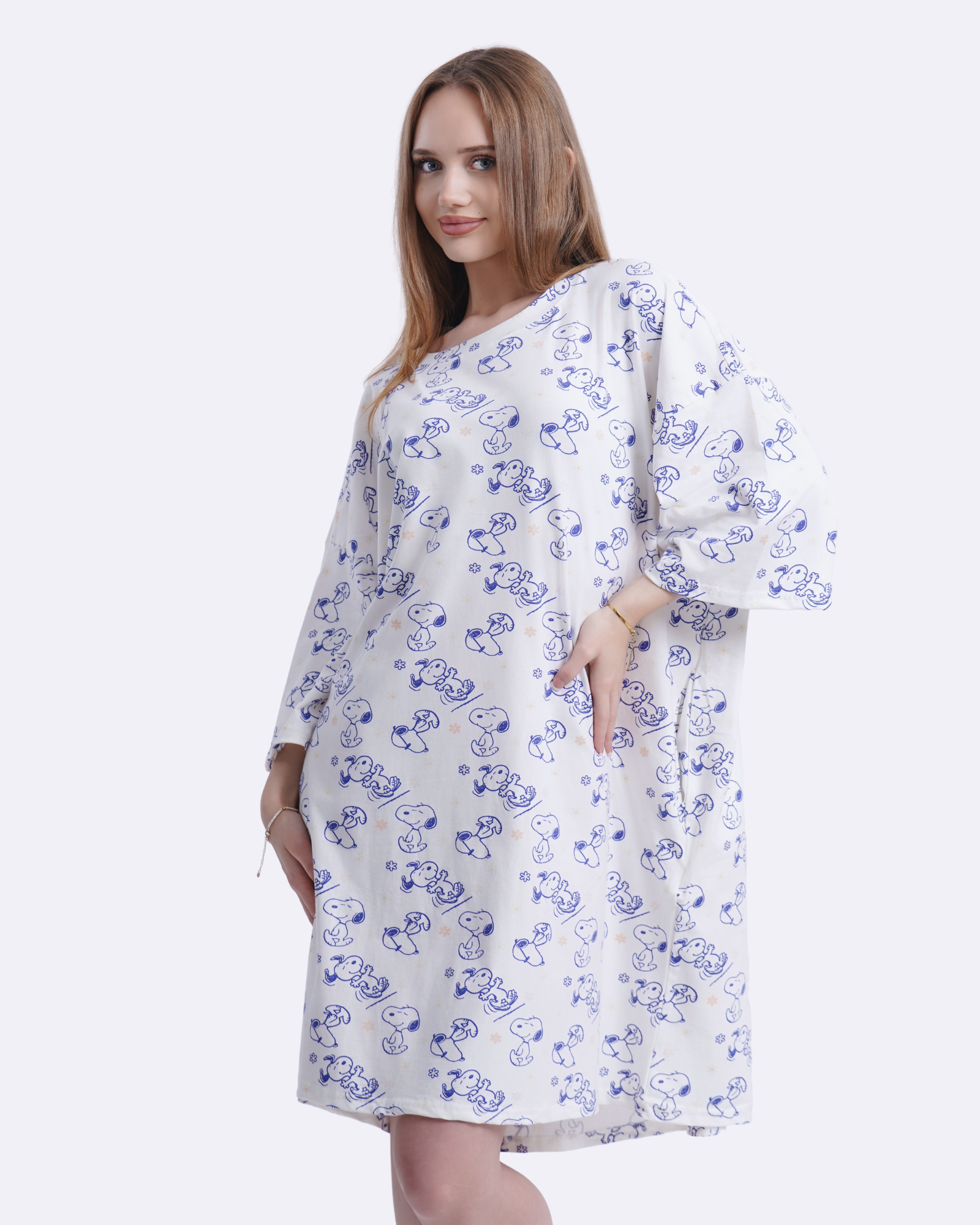 Nonsji t-shirt in Snoopy blauw