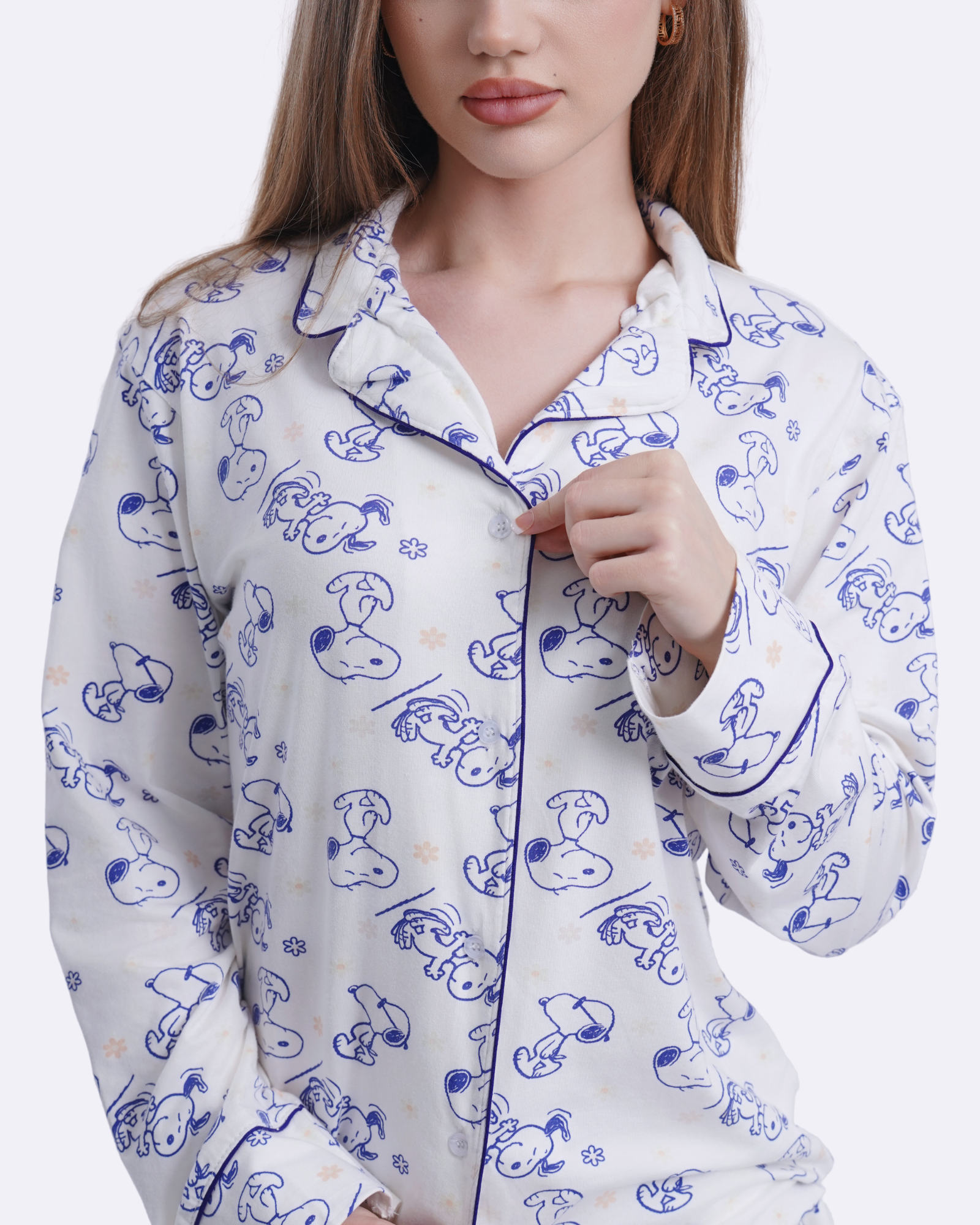 Klassieke pyjama in Snoopy Blauw