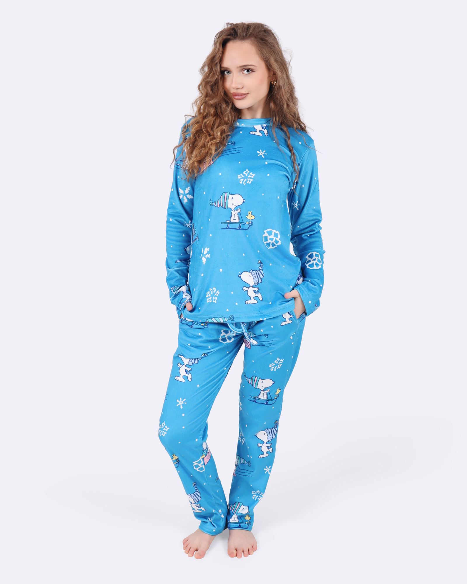 Fluwelen pyjama met Snoopy (ski)