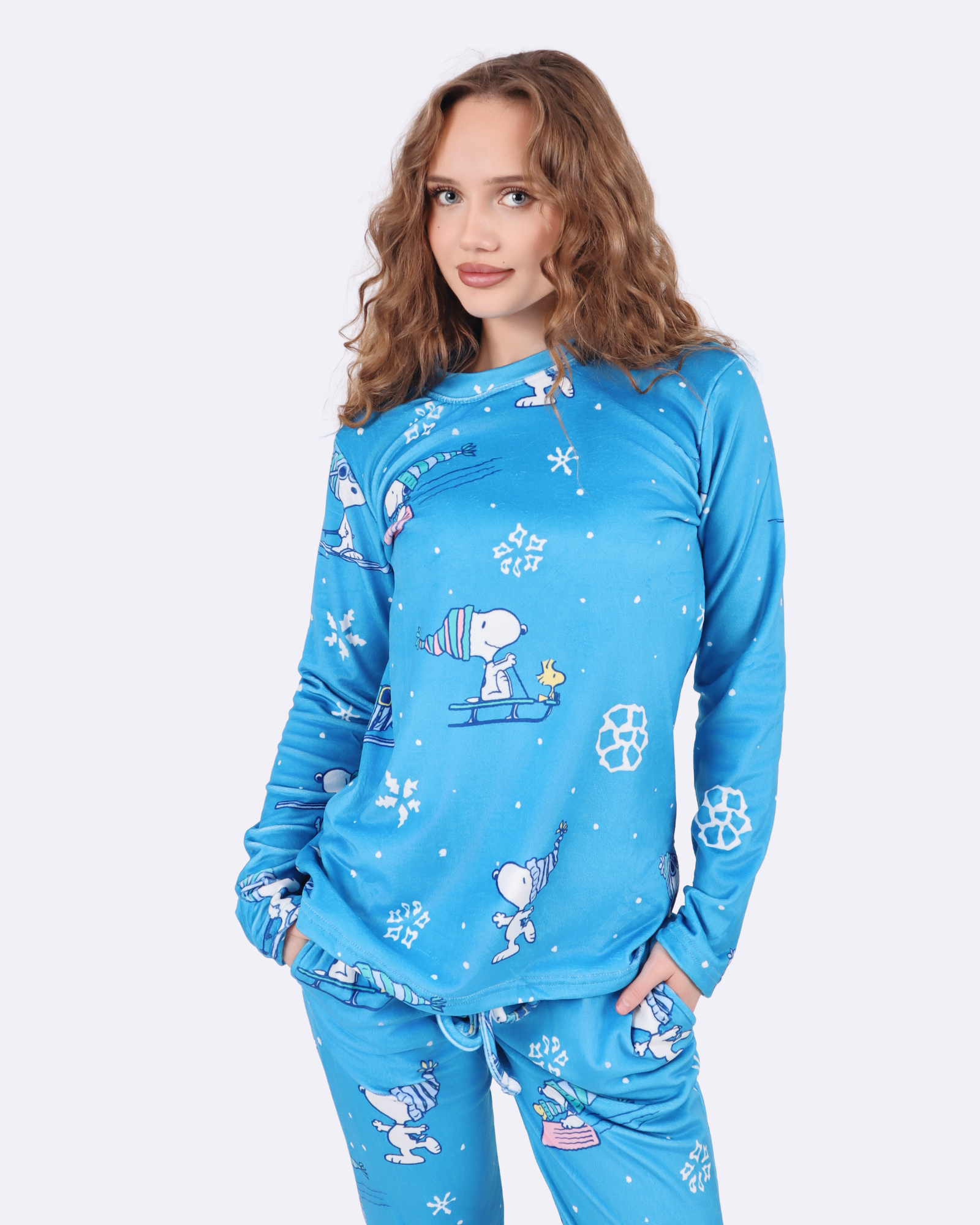 Fluwelen pyjama met Snoopy (ski)