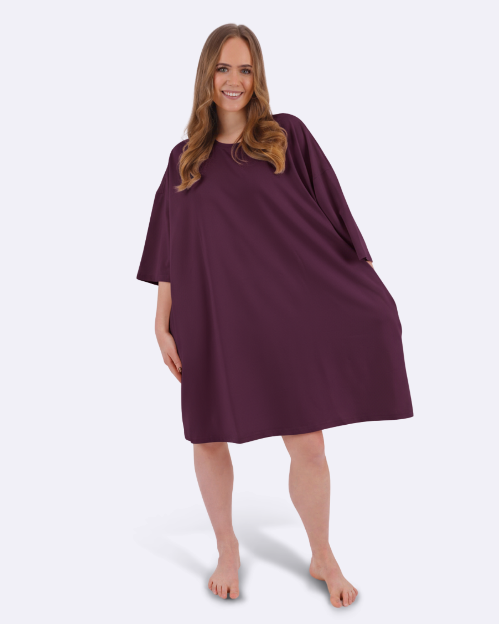 Nonsji T-shirt in pruimkleurig